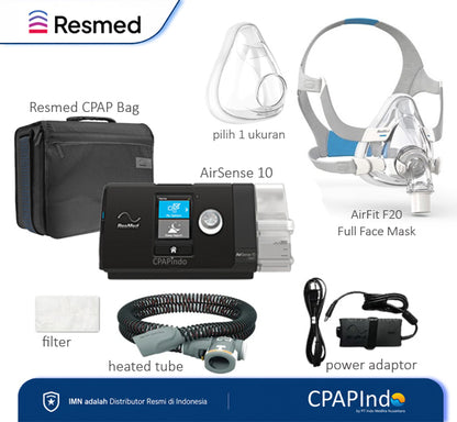 Resmed AirSense10 AutoSet + AirFit F20 Full Face Mask