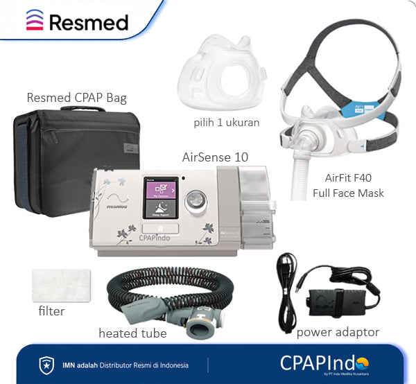 Resmed AirSense10 AutoSet FOR HER+AirFit F40 Full Face Mask