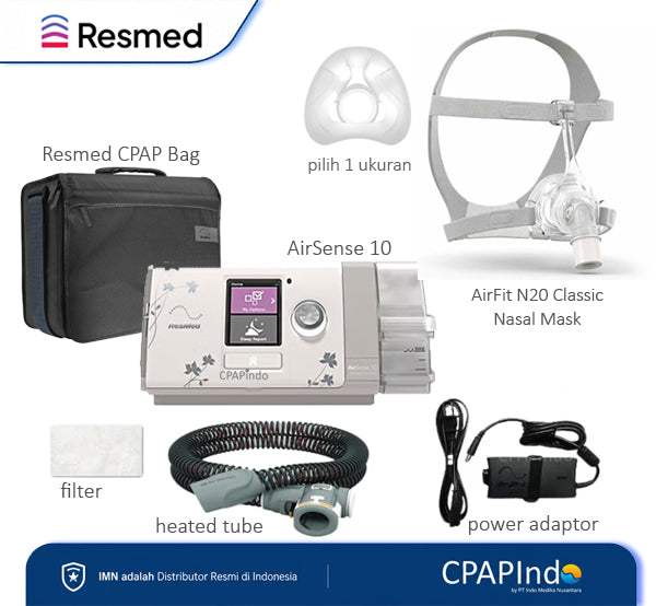 Resmed AirSense10 AutoSet FOR HER + AirFit N20 Classic Nasal Mask