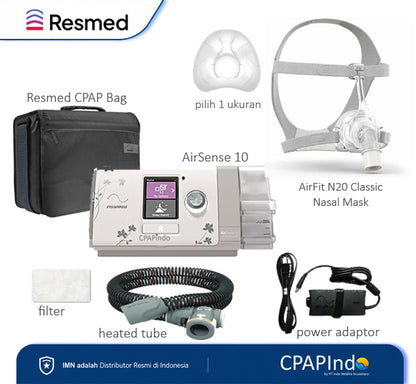 Resmed AirSense10 AutoSet FOR HER + AirFit N20 Classic Nasal Mask
