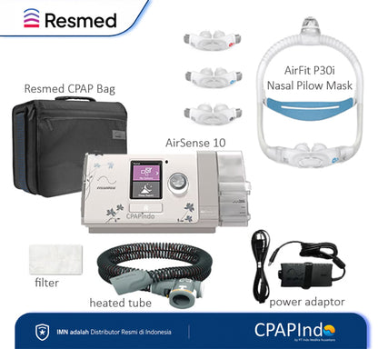 Resmed AirSense10 AutoSet FOR HER + AirFit P30i Nasal Pillow Mask