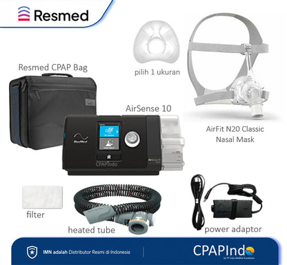 Resmed AirSense10 AutoSet + AirFit N20 Classic Nasal Mask