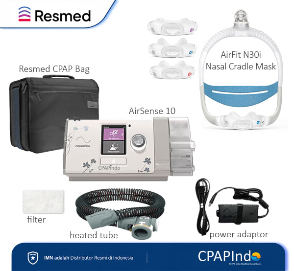 Resmed AirSense10 AutoSet FOR HER + AirFit N30i Cradle Mask