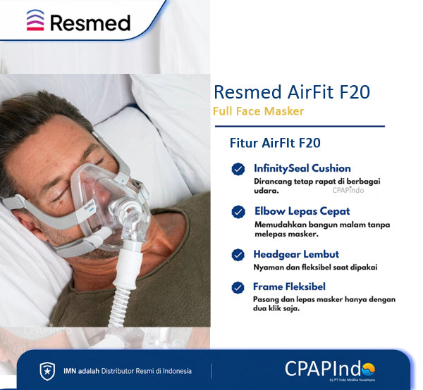 Resmed AirSense10 AutoSet FOR HER + AirFit F20 Full Face Mask