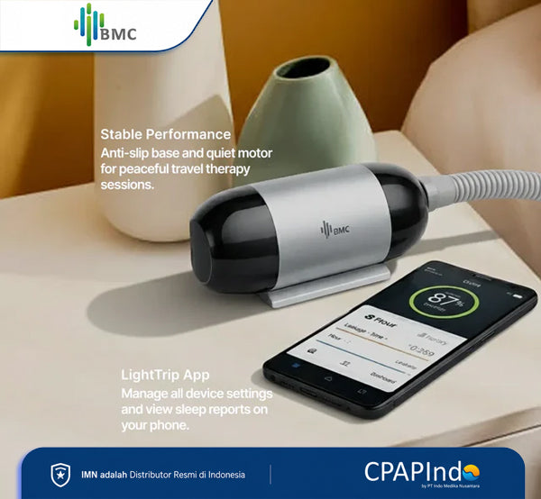 BMC M1 Mini Travel Auto CPAP + BMC P6s Nasal Pillow Mask