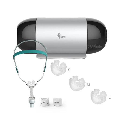 BMC M1 Mini Travel Auto CPAP + BMC P2H Nasal Pillow Mask